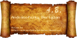 Andrásofszky Bertalan névjegykártya